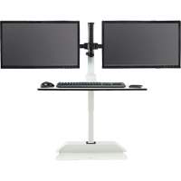 Soar™ Sit/Stand Electric Desk with Dual Monitor Arm, Desktop Unit, 37-1/4" H x 27-3/4" W x 22" D, White OQ926 | Nassau Supply