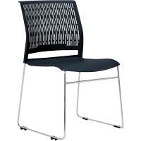 Chaises empilables s&eacute;rie Activ, Polypropyl&egrave;ne, Hauteur 32-3/8", Capacit&eacute; 275 lb, Noir Nassau Supply