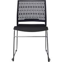Chaises empilables s&eacute;rie Activ, Polypropyl&egrave;ne, Hauteur 32-3/8", Capacit&eacute; 275 lb, Noir Nassau Supply