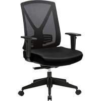 Chaise ajustable de premi&egrave;re qualit&eacute; &agrave; basculement synchronis&eacute; s&eacute;rie Activ, Tissu/Mailles, Noir, Capacit&eacute; 275 lb Nassau Supply