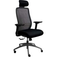 Chaise de bureau ajustable s&eacute;rie Era avec appui-t&ecirc;te, Tissu/Mailles, Noir, Capacit&eacute; 275 lb Nassau Supply