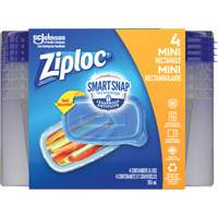 Mini contenants rectangulaires Ziploc<sup>MD</sup>, Plastique, Capacité de 355 ml, Transparent OR133 | Nassau Supply