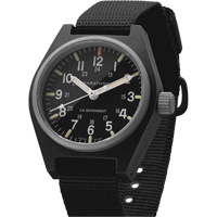 General Purpose Quartz with MaraGlo Watch, Analog, Battery Operated, 0.6" W x 1.3" D x 0.4" H, Black Nassau Supply