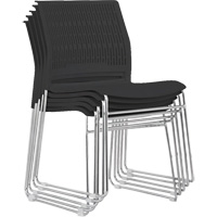 Chaises empilables, Polypropyl&egrave;ne, Hauteur 32-3/8", Capacit&eacute; 250 lb, Noir Nassau Supply