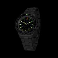 Grey Maple Large Diver's Automatic Watch with Stainless Steel Bracelet, Digital, Battery Operated, 41 mm, Silver Nassau Supply