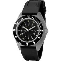 Steel Navigator Watch on 3-Piece Rubber Strap Kit, Digital, Battery Operated, 41 mm, Black Nassau Supply