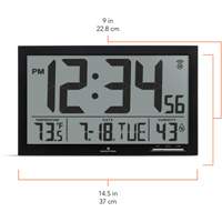 Slim Jumbo Self-Setting Wall Clock, Digital, Battery Operated, White OR503 | Nassau Supply