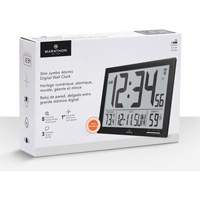 Slim Jumbo Self-Setting Wall Clock, Digital, Battery Operated, White OR503 | Nassau Supply