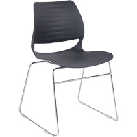 Stacking Chairs, Polypropylene, 32" High, 250 lbs. Capacity, Black Nassau Supply
