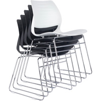 Stacking Chairs, Polypropylene, 32" High, 250 lbs. Capacity, Black Nassau Supply