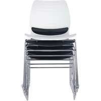 Stacking Chairs, Polypropylene, 32" High, 250 lbs. Capacity, Black Nassau Supply