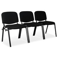 Stacking Chairs, Fabric, 32" High, 250 lbs. Capacity, Black Nassau Supply