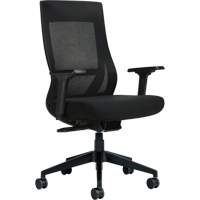 Chaise &agrave; dossier moyen avec m&eacute;canisme &agrave; basculement synchronis&eacute; &agrave; d&eacute;tection de poids , Mailles, Noir Nassau Supply