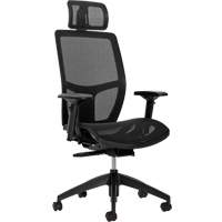 Chaise &agrave; dossier moyen avec m&eacute;canisme &agrave; basculement synchronis&eacute; &agrave; d&eacute;tection de poids Format+, Mailles, Noir, Capacit&eacute; 300 lb Nassau Supply