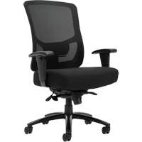 Chaise &agrave; dossier haut avec m&eacute;canisme &agrave; basculement synchronis&eacute; robuste Raven 400, Mailles, Noir, Capacit&eacute; 400 lb Nassau Supply