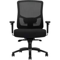 Chaise &agrave; dossier haut avec m&eacute;canisme &agrave; basculement synchronis&eacute; robuste Raven 400, Mailles, Noir, Capacit&eacute; 400 lb Nassau Supply