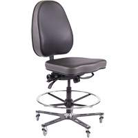 TF180 Ergonomic Industrial Chair, Mobile, Adjustable Height, 280 lbs. Capacity Nassau Supply