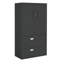 Multi-Stor Cabinet, Steel, 3 Shelves, 65-1/4" H x 36" W x 18" D, Black OTE783 | Nassau Supply