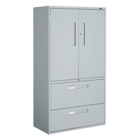 Multi-Stor Cabinet, Steel, 3 Shelves, 65-1/4" H x 36" W x 18" D, Grey OTE784 | Nassau Supply