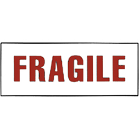 &eacute;tiquettes pour traitement sp&eacute;cial Fragile, 6" lo x 2" la, Rouge/blanc Nassau Supply