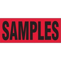 &eacute;tiquettes pour traitement sp&eacute;cial Samples, 5" lo x 2" la, Noir/rouge Nassau Supply