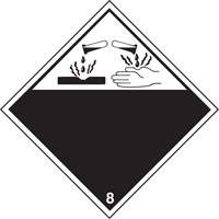 TDG Shipping Labels, Class 8, Corrosives, Vinyl Nassau Supply