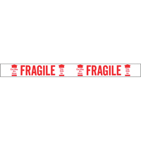 Ruban imprim&eacute; bilingue – Fragile ce c&ocirc;t&eacute; en haut, Rouge/blanc Nassau Supply