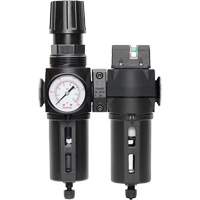 Manual Drain Filter, Regulator & Coalescing Filter with Standard Bowl Modulair 300, 1/4" NPT, 150 PSI, 5.1 fl. oz. Capacity Nassau Supply