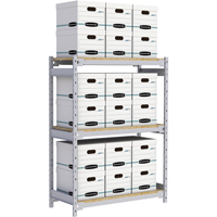 Wide Span Record Storage Shelving, Steel, 3 Shelves, 42" W x 18" D x 60" H RN010 | Nassau Supply