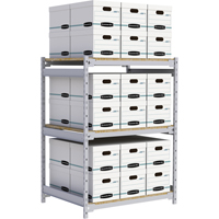 Wide Span Record Storage Shelving, Steel, 3 Shelves, 42" W x 32" D x 60" H RN011 | Nassau Supply