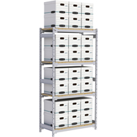 Wide Span Record Storage Shelving, Steel, 4 Shelves, 42" W x 18" D x 84" H RN012 | Nassau Supply