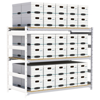 Wide Span Record Storage Shelving, Steel, 3 Shelves, 72" W x 32" D x 60" H, Add-On Kit RN145 | Nassau Supply