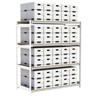 Wide Span Record Storage Shelving, Steel, 4 Shelves, 72" W x 32" D x 84" H, Add-On Kit RN147 | Nassau Supply