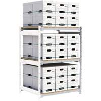 Wide Span Record Storage Shelving, Steel, 3 Shelves, 42" W x 32" D x 60" H, Add-On Kit RN149 | Nassau Supply