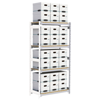 Wide Span Record Storage Shelving, Steel, 4 Shelves, 42" W x 18" D x 84" H, Add-On Kit RN150 | Nassau Supply