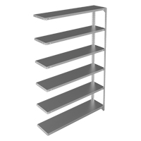 Shelving Unit, Galvanized Steel, Slotted Angle, Add-On, 48" W x 72" H x 12" D Nassau Supply