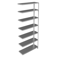 Shelving Unit, Galvanized Steel, Slotted Angle, Add-On, 36" W x 84" H x 12" D Nassau Supply