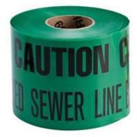 "Buried Sewer Line" Identoline&reg; Underground Warning Tape, 6" W x 1000' L, Black on Green Nassau Supply