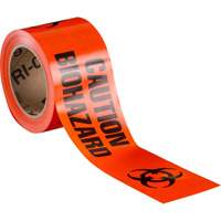 Ruban pour barricade, Anglais, 3" la x 200' lo, 3 mils, Noir/orange Nassau Supply