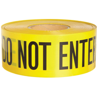 Rubans pour barricades, Anglais, 3" la x 1000' lo, 3 mils, Noir sur jaune Nassau Supply