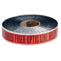 "Fiber Optic Line" Identoline&reg; Underground Warning Tape, 2" W x 1000' L, Black on Orange Nassau Supply