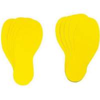 Floor Marking Labels, Footprint, 12" L x 3.75" W, Yellow, Vinyl Nassau Supply