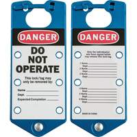 Labeled Lockout Hasps, Blue Nassau Supply