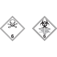 Toxic Materials TDG Shipping Labels, 4" L x 4" W, Black on White SAG872 | Nassau Supply