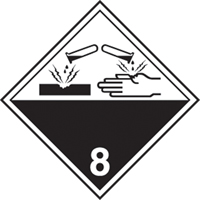 Corrosive Materials TDG Shipping Labels, 4" L x 4" W, Black on White SAG882 | Nassau Supply
