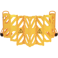 Portable Mobile Barriers, 13' L, Plastic, Yellow Nassau Supply