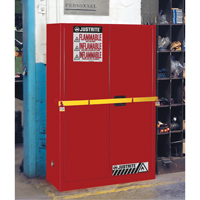 High Security Flammables Safety Cabinet with Steel Bar, 45 gal., 2 Shelves SAN580 | Nassau Supply