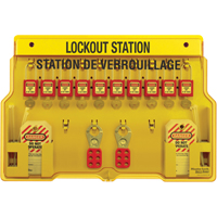 Stations de verrouillage, Cadenas Thermoplastique, Capacit&eacute; de 10, Cadenas Compris Nassau Supply