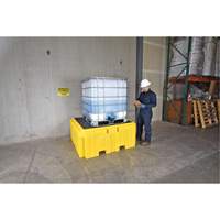 GRV Spill Pallet Plus avec drain, Capacit&eacute; de d&eacute;versement 365 gal. US, 62" x 62" x 28" Nassau Supply