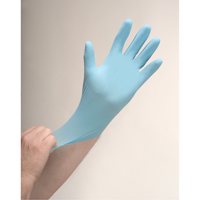 Gants d'examen r&eacute;sistants &agrave; la perforation, Grand, Nitrile, 4,5 mils, Poudr&eacute;s, Bleu Nassau Supply